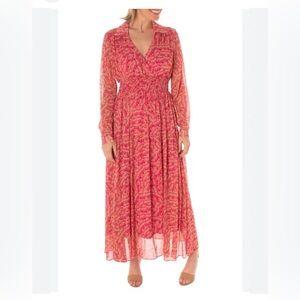 Taylor size 6 Elegant Pink Patterned Dress